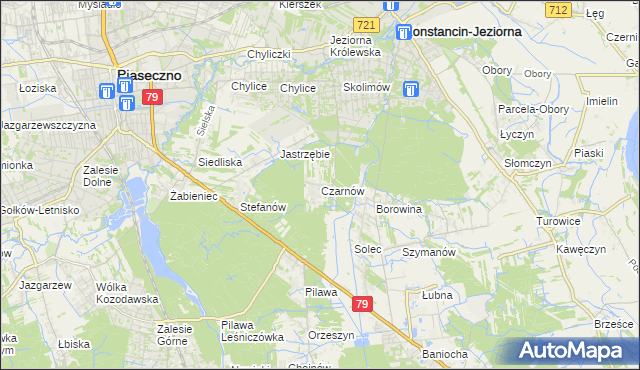 mapa Czarnów gmina Konstancin-Jeziorna, Czarnów gmina Konstancin-Jeziorna na mapie Targeo