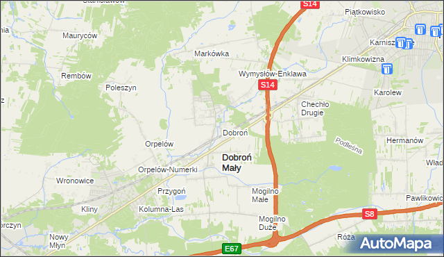 mapa Dobroń, Dobroń na mapie Targeo