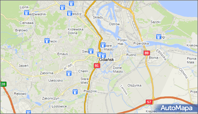 mapa Gdańska, Gdańsk na mapie Targeo