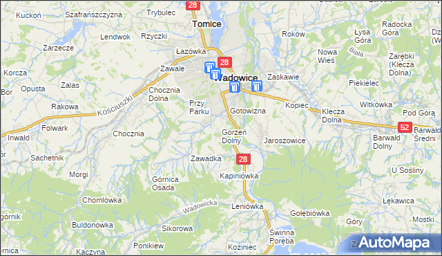mapa Gorzeń Dolny, Gorzeń Dolny na mapie Targeo