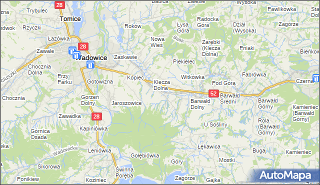 mapa Klecza Górna, Klecza Górna na mapie Targeo