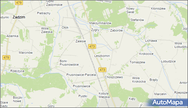 mapa Leszkomin, Leszkomin na mapie Targeo