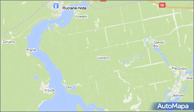 mapa Lisiczyn, Lisiczyn na mapie Targeo