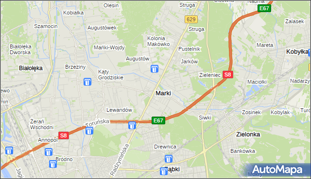 mapa Marki powiat wołomiński, Marki powiat wołomiński na mapie Targeo