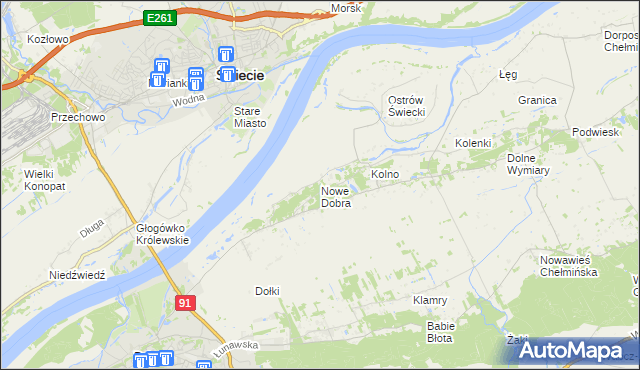 mapa Nowe Dobra gmina Chełmno, Nowe Dobra gmina Chełmno na mapie Targeo