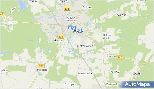 mapa Piotroniowice, Piotroniowice na mapie Targeo