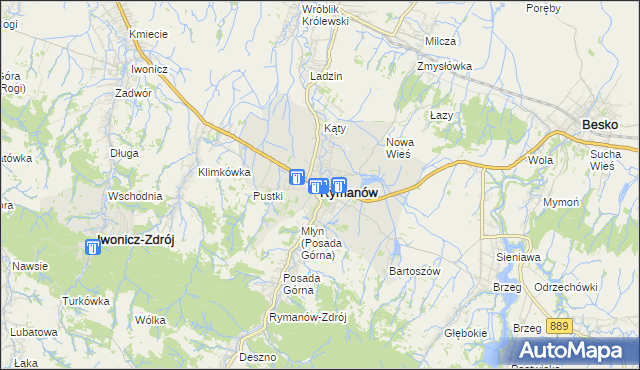 mapa Rymanów, Rymanów na mapie Targeo