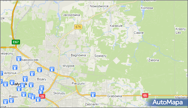 mapa Sowlany, Sowlany na mapie Targeo