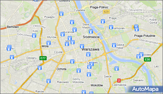 mapa Warszawy, Warszawa na mapie Targeo