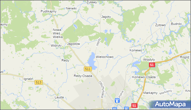 mapa Wielochowo, Wielochowo na mapie Targeo