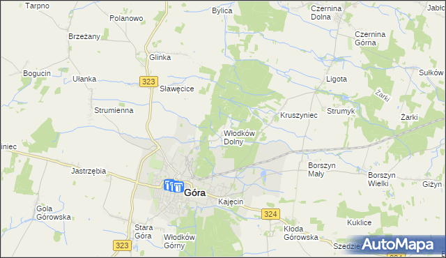 mapa Włodków Dolny, Włodków Dolny na mapie Targeo