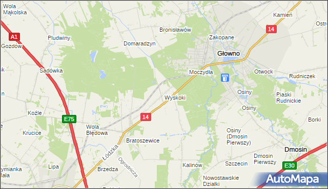 mapa Wyskoki, Wyskoki na mapie Targeo