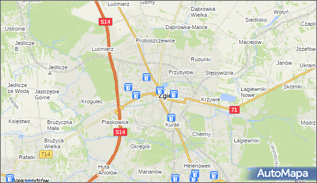 mapa Zgierz, Zgierz na mapie Targeo