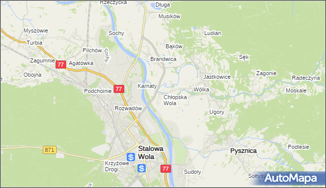 mapa Chłopska Wola, Chłopska Wola na mapie Targeo