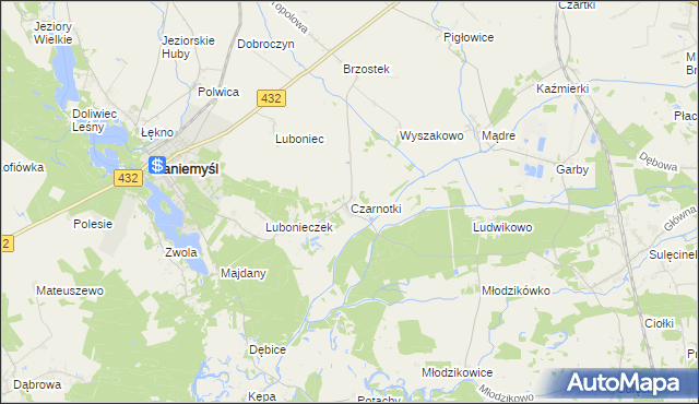 mapa Czarnotki, Czarnotki na mapie Targeo