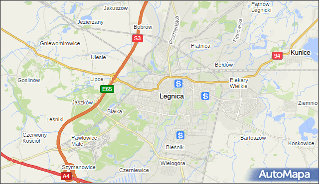 mapa Legnicy, Legnica na mapie Targeo