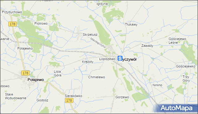 mapa Łopiszewo, Łopiszewo na mapie Targeo