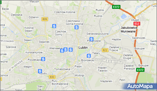 mapa Lublina, Lublin na mapie Targeo