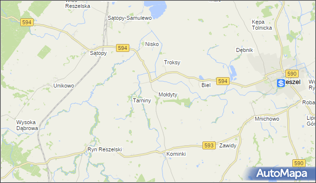 mapa Mołdyty, Mołdyty na mapie Targeo