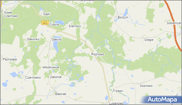 mapa Rożnowo gmina Banie, Rożnowo gmina Banie na mapie Targeo