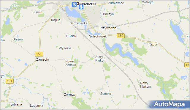 mapa Stary Klukom, Stary Klukom na mapie Targeo