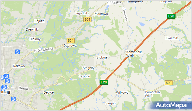 mapa Stoboje, Stoboje na mapie Targeo