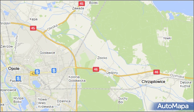 mapa Zbicko, Zbicko na mapie Targeo