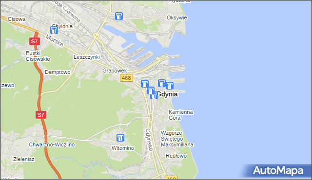 mapa Gdyni, Gdynia na mapie Targeo
