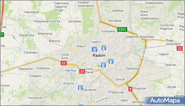 mapa Radomia, Radom na mapie Targeo