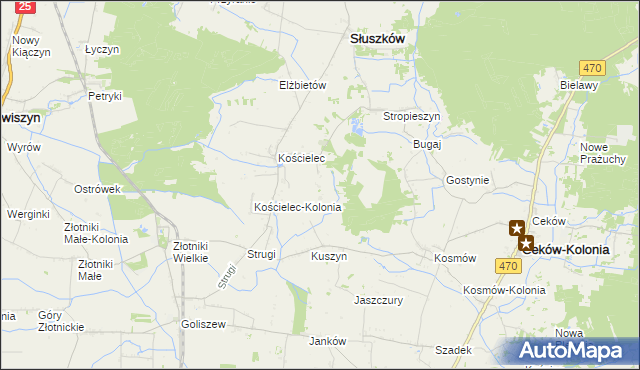 mapa Aleksandrów gmina Mycielin, Aleksandrów gmina Mycielin na mapie Targeo