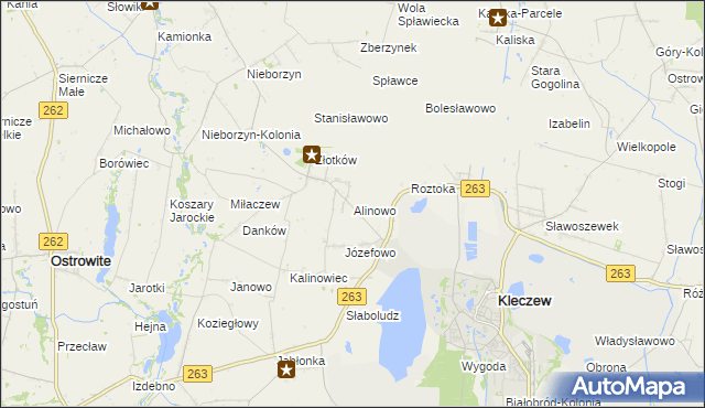 mapa Alinowo, Alinowo na mapie Targeo