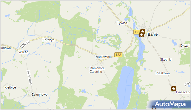 mapa Baniewice, Baniewice na mapie Targeo
