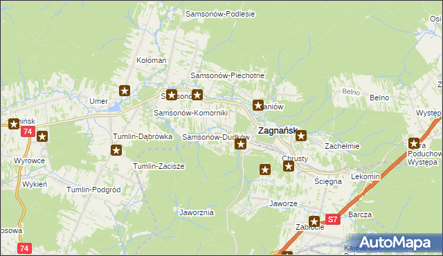 mapa Bartków gmina Zagnańsk, Bartków gmina Zagnańsk na mapie Targeo