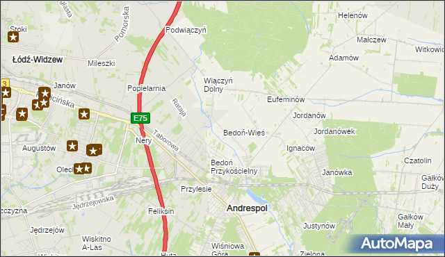 mapa Bedoń-Wieś, Bedoń-Wieś na mapie Targeo