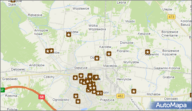 mapa Beniaminów gmina Zduńska Wola, Beniaminów gmina Zduńska Wola na mapie Targeo
