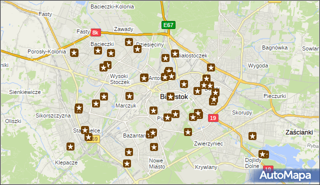 mapa Białegostoku, Białystok na mapie Targeo