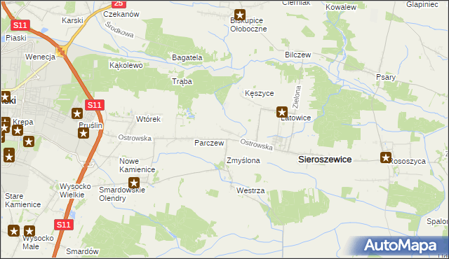 mapa Bibianki, Bibianki na mapie Targeo