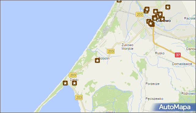 mapa Bobolin gmina Darłowo, Bobolin gmina Darłowo na mapie Targeo