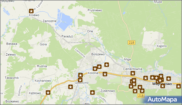 mapa Bolszewo, Bolszewo na mapie Targeo