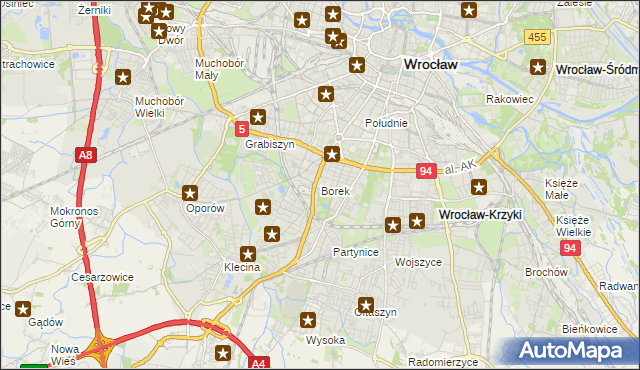mapa Borek gmina Wrocław, Borek gmina Wrocław na mapie Targeo