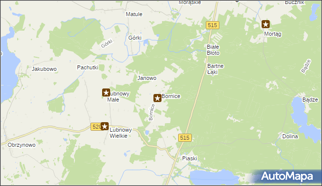 mapa Bornice, Bornice na mapie Targeo