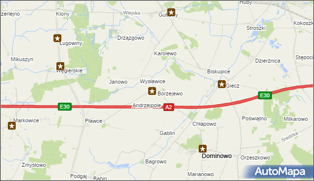 mapa Borzejewo, Borzejewo na mapie Targeo