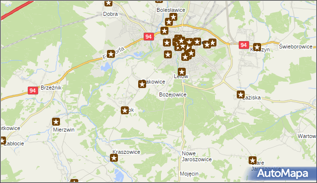 mapa Bożejowice, Bożejowice na mapie Targeo