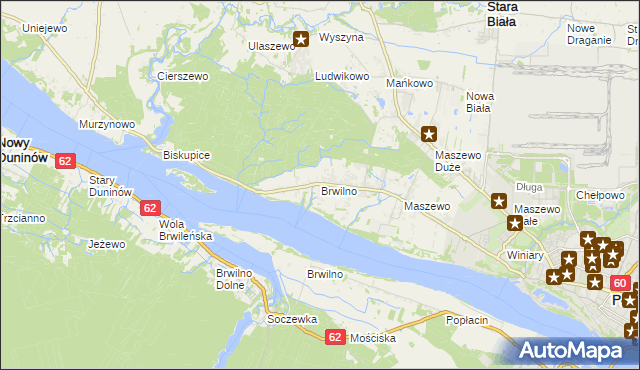 mapa Brwilno gmina Stara Biała, Brwilno gmina Stara Biała na mapie Targeo
