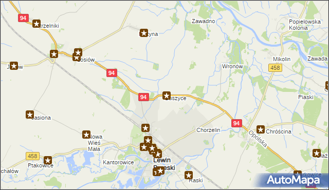 mapa Buszyce gmina Lewin Brzeski, Buszyce gmina Lewin Brzeski na mapie Targeo