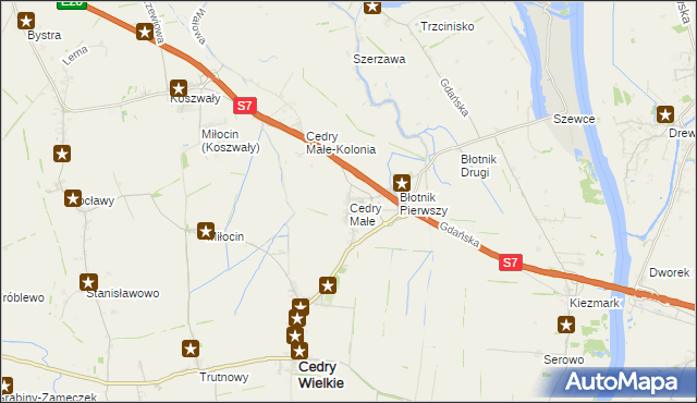 mapa Cedry Małe, Cedry Małe na mapie Targeo