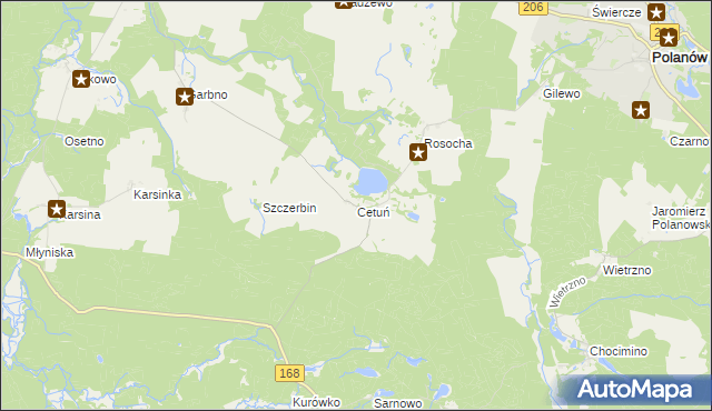 mapa Cetuń, Cetuń na mapie Targeo