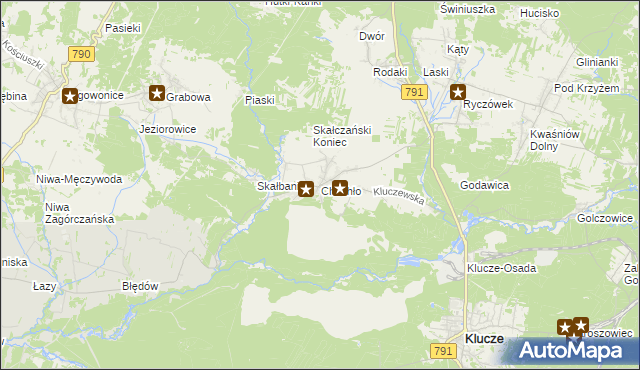 mapa Chechło gmina Klucze, Chechło gmina Klucze na mapie Targeo