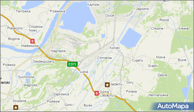 mapa Chmielów gmina Nowa Dęba, Chmielów gmina Nowa Dęba na mapie Targeo
