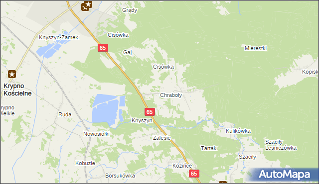mapa Chraboły gmina Dobrzyniewo Duże, Chraboły gmina Dobrzyniewo Duże na mapie Targeo